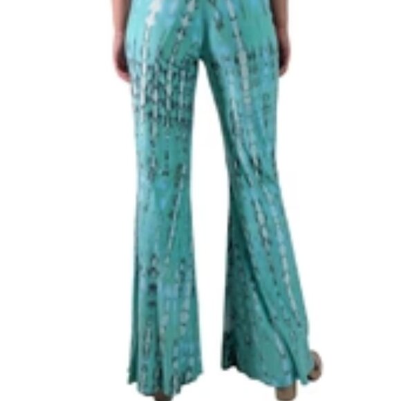 Happy Bohemians Tiered Tie-Dyed Rock Star pant Wide Leg Pants MINT M/L NWOT - Picture 3 of 12